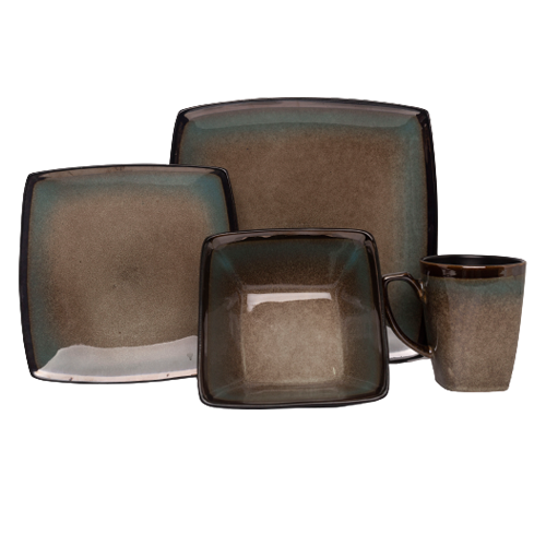 Dinner Sets  - 16pc Square 2 Tone