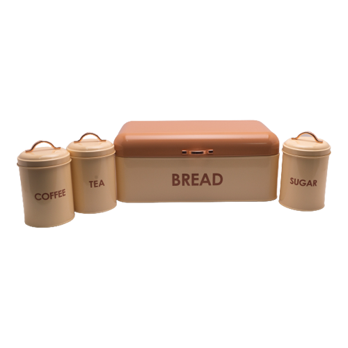 Bread Bin & Canister Set - 4pc 2 Tone