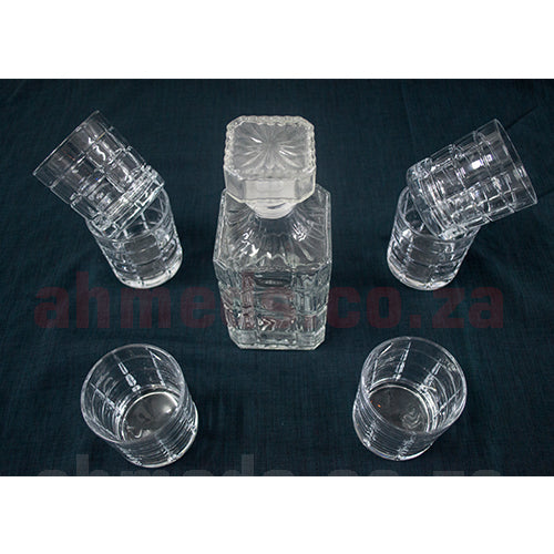 Decanter Set -  7pc Glass with Lid