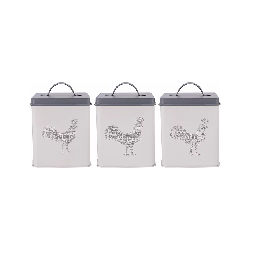 Bread Bin & Canister Set - 4pc Rooster Range