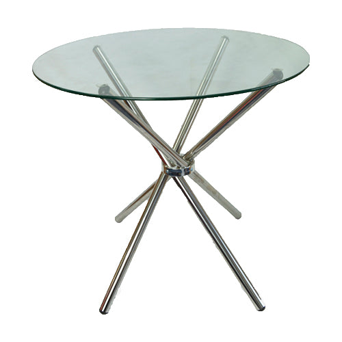 4 Seater Round Cafe Table - Clear Glass