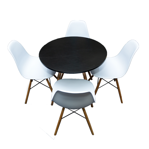 Dining Set - Round Table + 4 Chairs