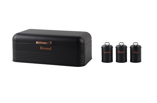 Bread Bin & Canister Set - 4pc Tin