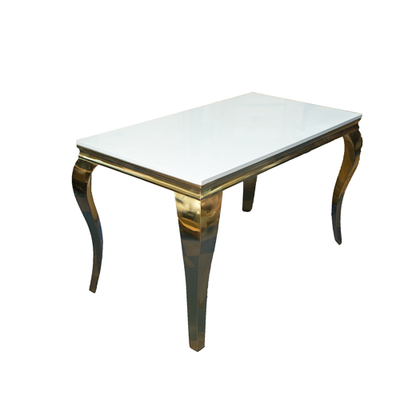 Table - Vivian Gold 80cm x 160cm - Glass Top