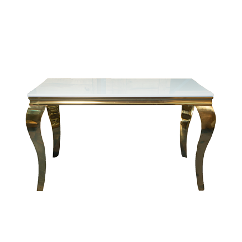 Table - Vivian Gold 80cm x 160cm - Glass Top