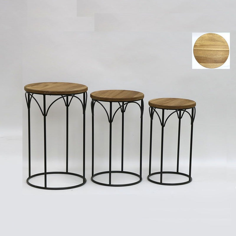 Side Tables - 3pc Tribal Nested Set