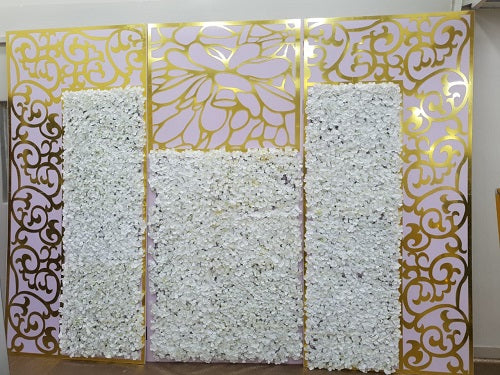 Event Backdrops - Gold White Floral