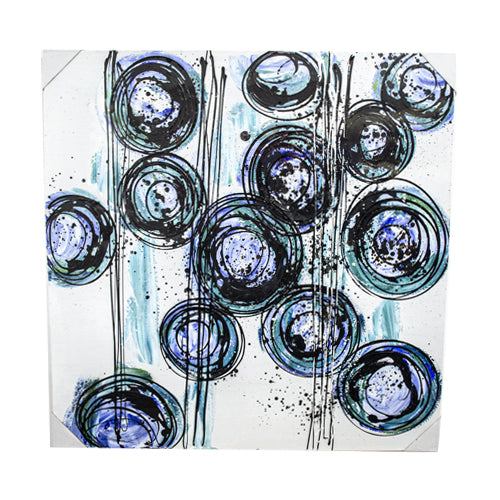 Canvas Painting - Blue Circles