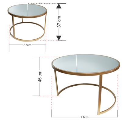 Table - 2pc Nested Mirror Coffee Table