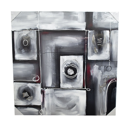 Canvas Painting - Abstract gray square