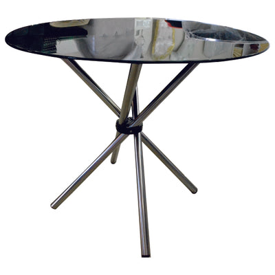 4 Seater Round Cafe Table - Black Glass